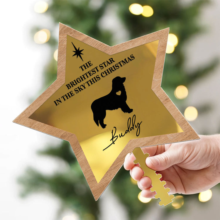 The Brightest Star In The Sky This Christmas, Pet Memorial - Personalized Christmas Tree Topper 3