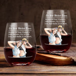 The B*Tches Times Friendship Gifts Custom Photo Watercolor Art - Personalized Wine Glass 5