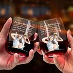 The B*Tches Times Friendship Gifts Custom Photo Watercolor Art - Personalized Wine Glass 6