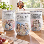 The B*Tches Times Friendship Gifts Custom Photo Watercolor Art - Personalized Wine Tumbler 1