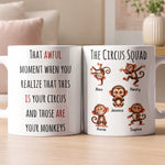 The Circus Squad - Funny Monkey Team Coworker White Elephant - Personalized Mug 2