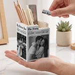 The Forever Post - Love Newspaper Custom Couples Photo, Special Date - Personalized Pen Holder 2