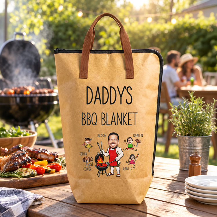 The Grillfather, The Man. The Myth. The Legend. Gift For Dad, Daddy - Personalized BBQ Blanket 1