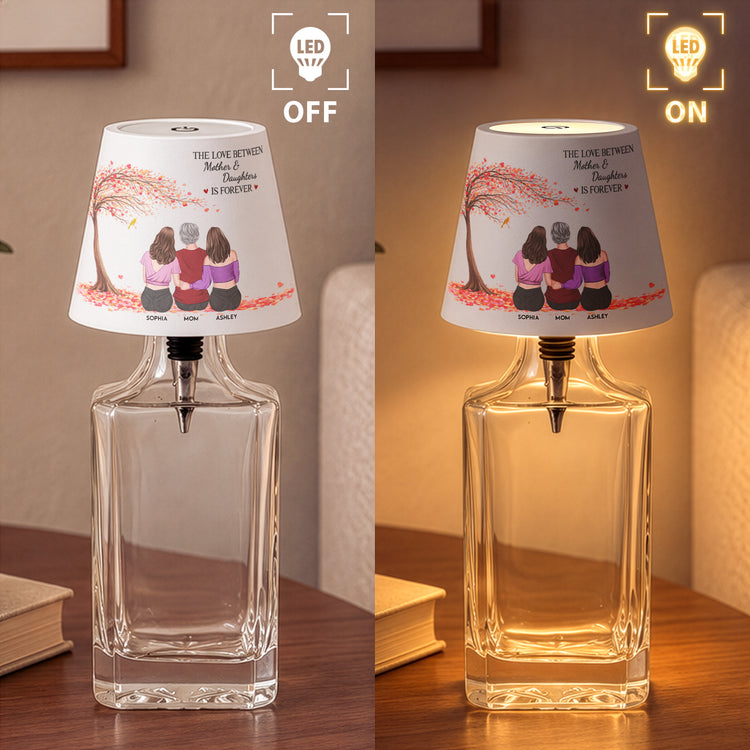 The Love Between Mother & Daughters Is Forever Gifts For Her, Mom Bottle Lamp - Personalized Night Light 4