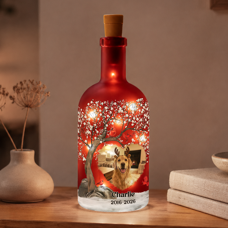 The Moment You Heart Stopped Mine Changed Forever Custom Photo Memorial New Version - Personalized Bottle Lamp 4