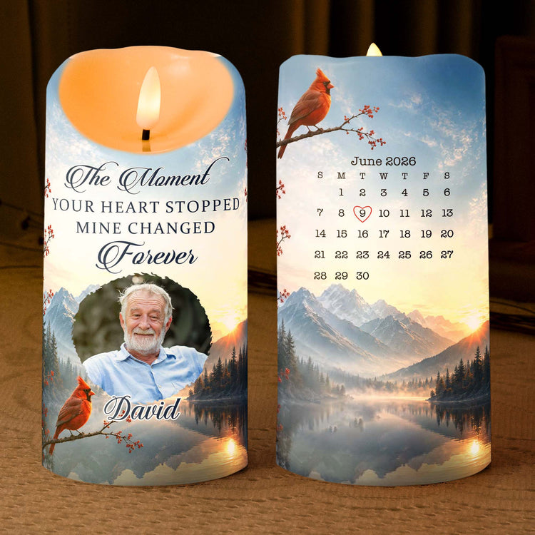 The Moment Your Heart Stopped Custom Memorial Gifts For Family - Personalized LED Candle 1
