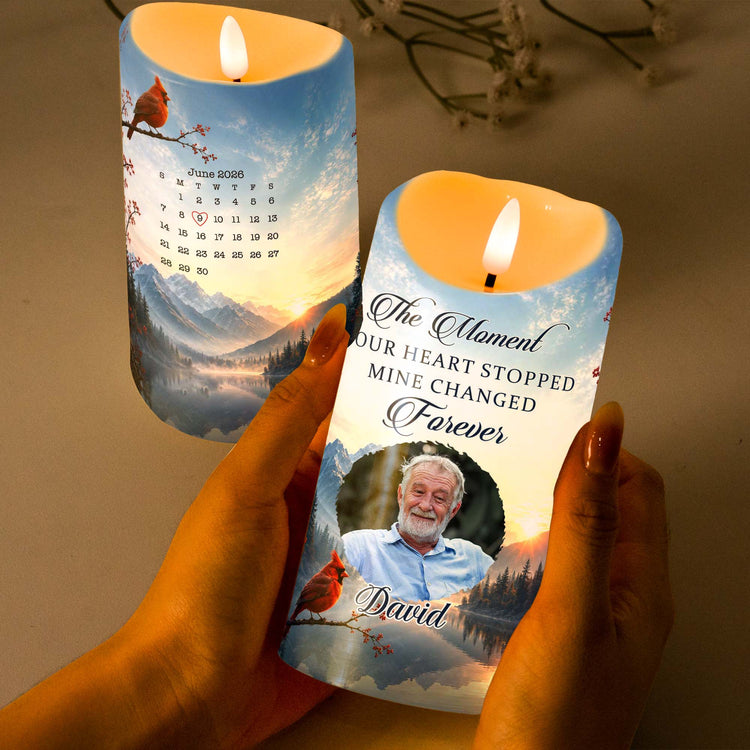 The Moment Your Heart Stopped Custom Memorial Gifts For Family - Personalized LED Candle 5
