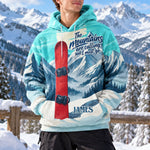 The Mountains Are Calling, And I Must Go Gift For Skiing Lovers, Snowboarding Lover - Personalized Hoodie 2