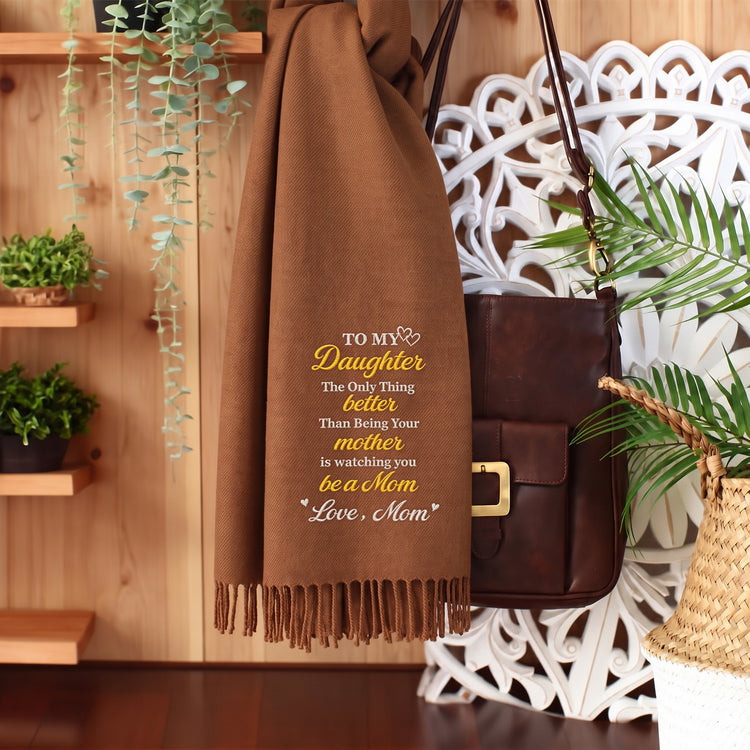 The Only Thing Better Than Being Your Mother Is Watching You Be A Mom - Personalized Embroidered Scarf 2