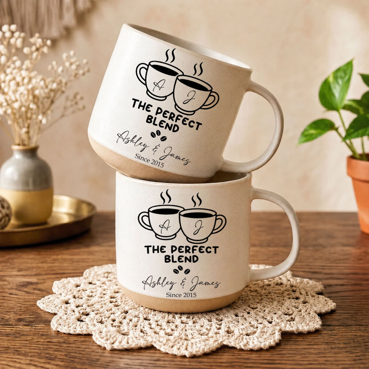 The Perfect Blend - Matching Coffee Pottery Mug For Couples - Personalized Mug 2