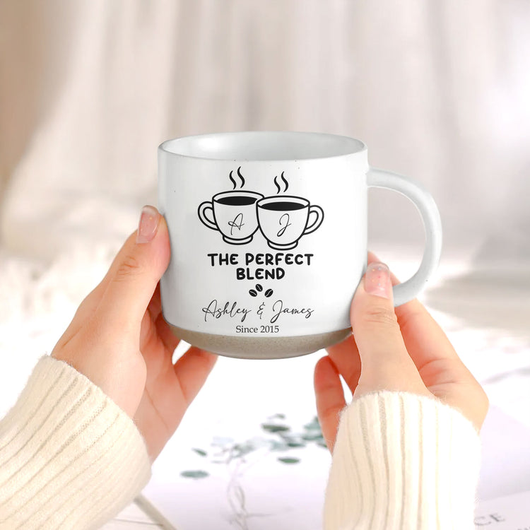 The Perfect Blend - Matching Coffee Pottery Mug For Couples - Personalized Mug 3