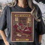 The Reader Tarot Card, Skeleton Reading Book - Personalized Shirt 5