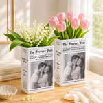 The Story Of Us - Newspaper Upload Couple Photo, Anniversary Gifts, Wedding Gift - Personalized Vase 4