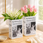 The Story Of Us - Newspaper Upload Couple Photo, Anniversary Gifts, Wedding Gift - Personalized Vase 5