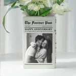 The Story Of Us - Newspaper Upload Couple Photo, Anniversary Gifts, Wedding Gift - Personalized Vase 1