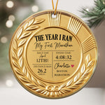 The Year I Ran My First Marathon - Personalized Ornament 1