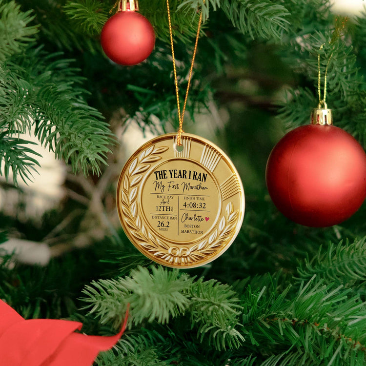 The Year I Ran My First Marathon - Personalized Ornament 6
