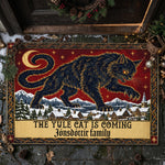 The Yule Cat Is Coming - Personalized Doormat 1