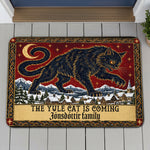 The Yule Cat Is Coming - Personalized Doormat 3