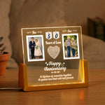 Then & Now Anniversary Couple Photo Gift For Couples - Personalized Night Light 1