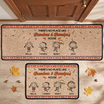 There's No Place Like Grandma & Grandpa'S Doodle - Personalized Runner Rug 1