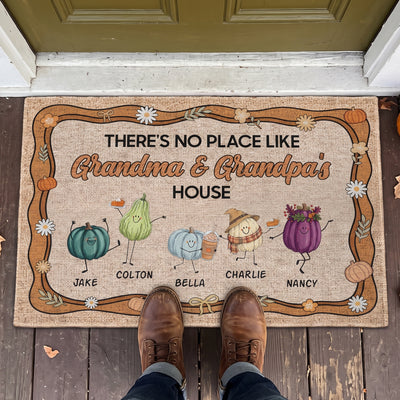 There's No Place Like Grandma & Grandpa's House Autumn - Personalized Doormat
