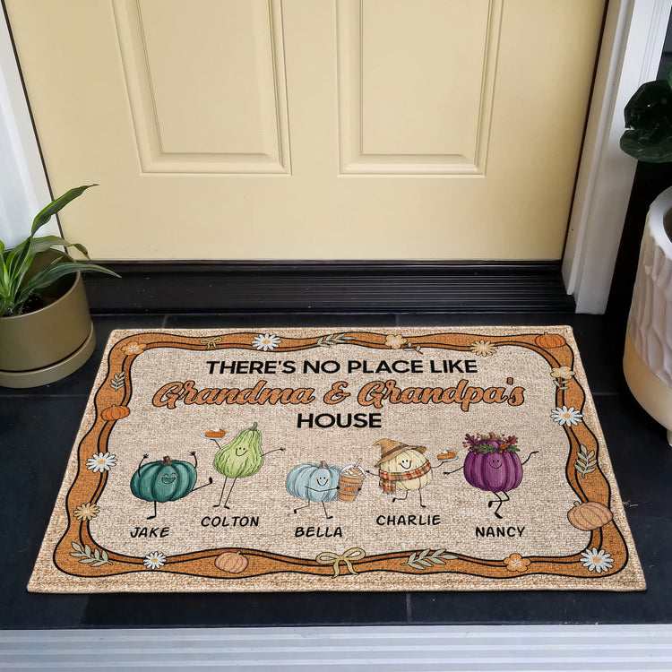 There's No Place Like Grandma & Grandpa's House Autumn - Personalized Doormat 3