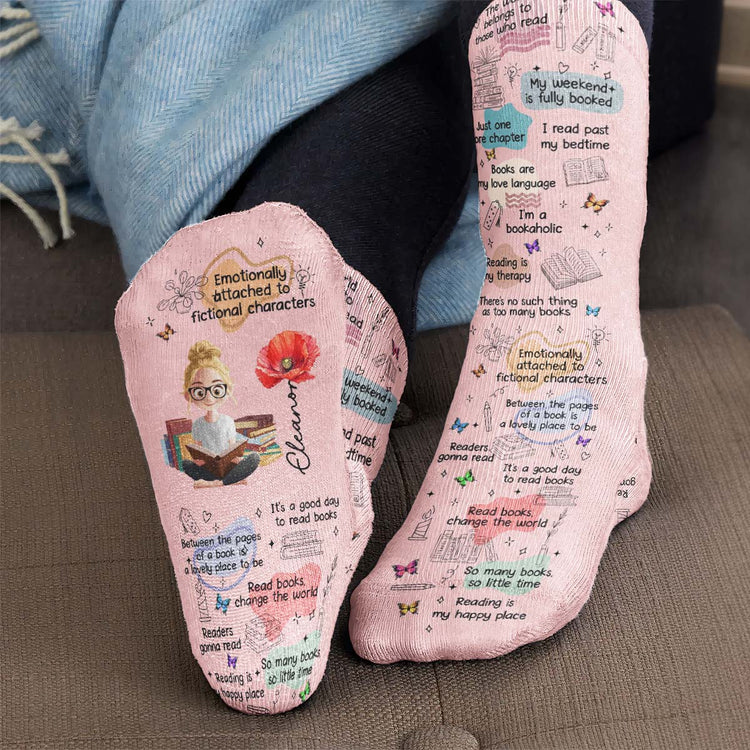 These Are My Reading Socks - Book Lovers Affirmations - Personalized Socks 6