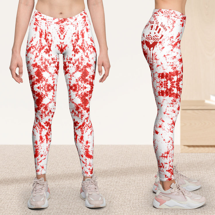 This A$$ Belongs To - Halloween Costume 3D Bloody Creepy Version, For Her, Wife, Girlfriend - Personalized Leggings 5
