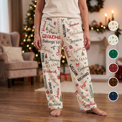 This Grandma Belongs To Custom Grandkids Names Christmas Gifts For Grandma, Nana, Mimi - Personalized Lounge Pants