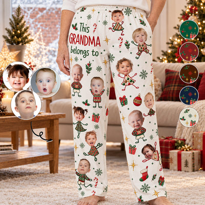 This Grandma Belongs To Custom Photo Christmas Gifts - Personalized Lounge Pants