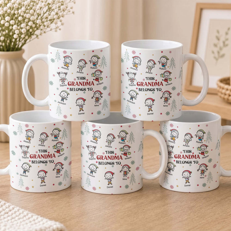 This Grandma Belongs To Doodle Christmas - Personalized Mug 2