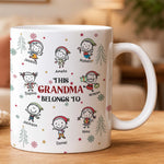This Grandma Belongs To Doodle Christmas - Personalized Mug 3