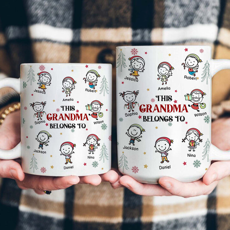 This Grandma Belongs To Doodle Christmas - Personalized Mug 6