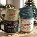 This Grandma Belongs To Pattern Christmas Name - Personalized Mug 1