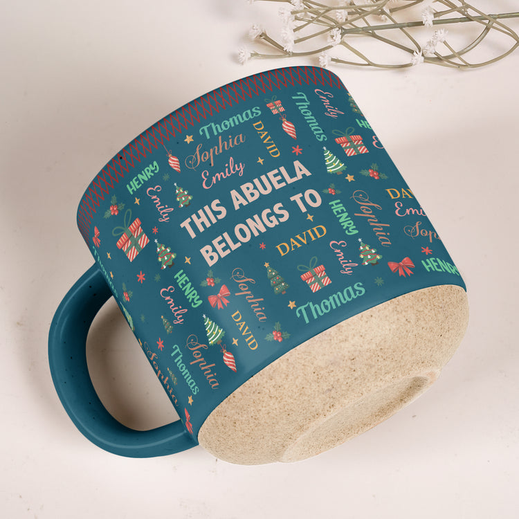 This Grandma Belongs To Pattern Christmas Name - Personalized Mug 4