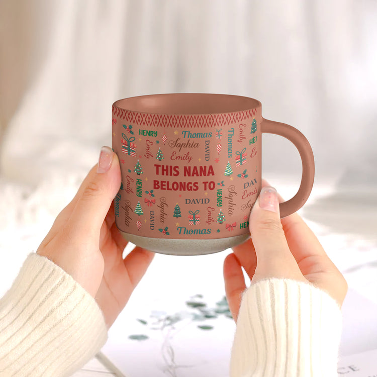 This Grandma Belongs To Pattern Christmas Name - Personalized Mug 5