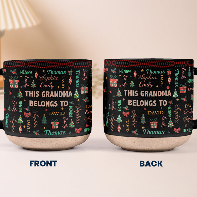 This Grandma Belongs To Pattern Christmas Name - Personalized Mug 6