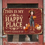 This Is My Happy Place Funny Gift For Gardener Farmer - Personalized Metal Sign 1