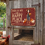 This Is My Happy Place Funny Gift For Gardener Farmer - Personalized Metal Sign 2