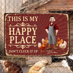 This Is My Happy Place Funny Gift For Gardener Farmer - Personalized Metal Sign 3