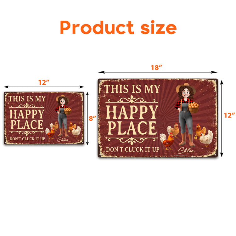 This Is My Happy Place Funny Gift For Gardener Farmer - Personalized Metal Sign 5