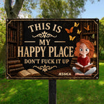 This Is My Happy Place - Funny Metal Sign For Book, Library, For Daughter - Personalized Metal Sign 3