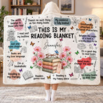 This Is My Reading Blanket Custom Name & Birth Flower For Her, Daughter, Friends, Sisters - Personalized Blanket Hoodie 1
