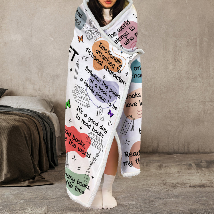 This Is My Reading Blanket Custom Name & Birth Flower For Her, Daughter, Friends, Sisters - Personalized Blanket Hoodie 5