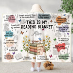 This Is My Reading Blanket Custom Name & Birth Flower For Her, Daughter, Friends, Sisters - Personalized Blanket Hoodie 6
