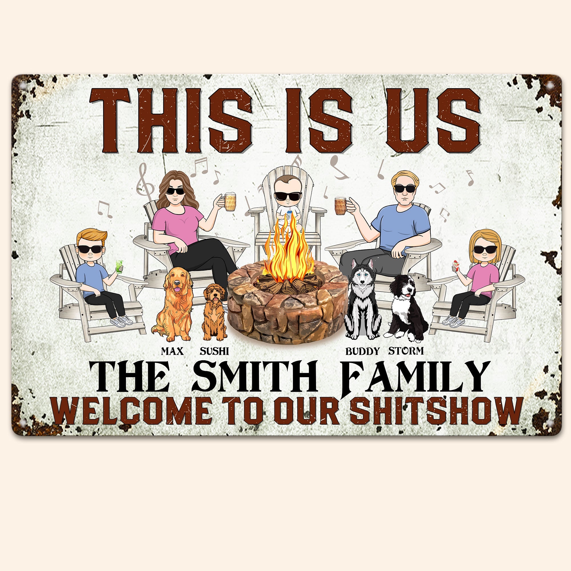 This Is Us Welcome To The Shit Show - Personalized Metal Sign