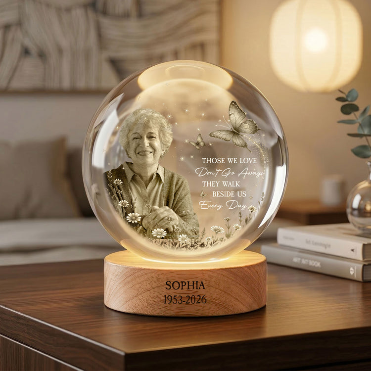Those We Love Don't Go Aways Custom Photo Memorial Gifts - Personalized Night Light 2