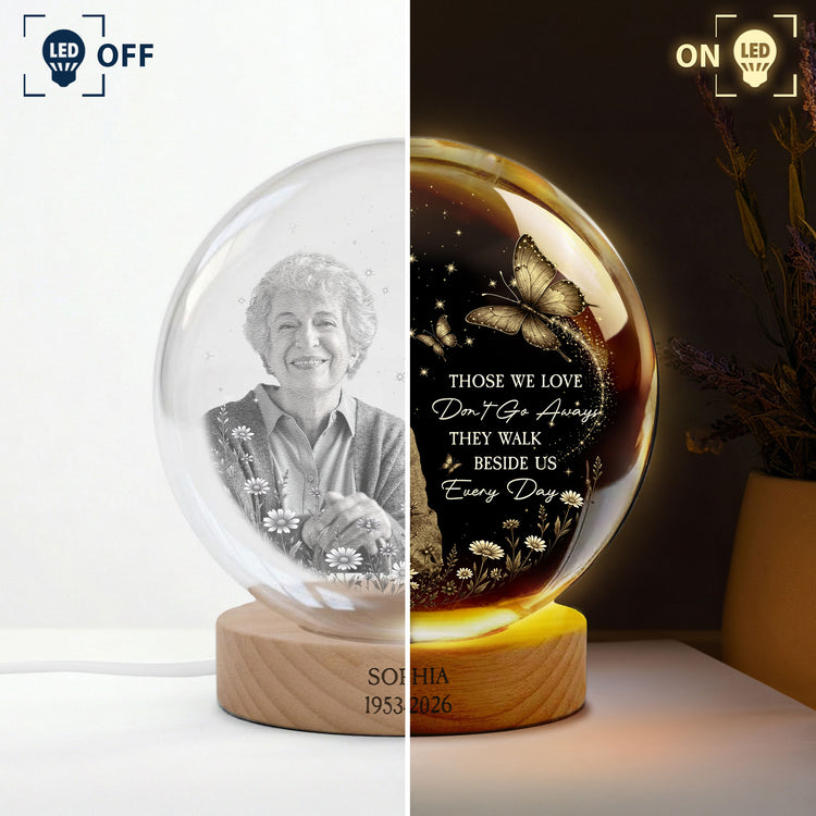 Those We Love Don't Go Aways Custom Photo Memorial Gifts - Personalized Night Light 3