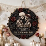 Till Death Do Us Part Gothic Romance Anniversary Gift For Him, Her - Personalized Wood Sign 1